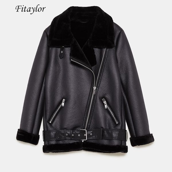 fitaylor women winter faux lamb leather jacket turndown collar warm thick faux leather lambs wool fur collar suede jacket coats 201030, Black
fitaylor women winter faux lamb leather jacket turndown collar warm thick faux leather lambs wool fur collar suede jacket coats 201030, Black