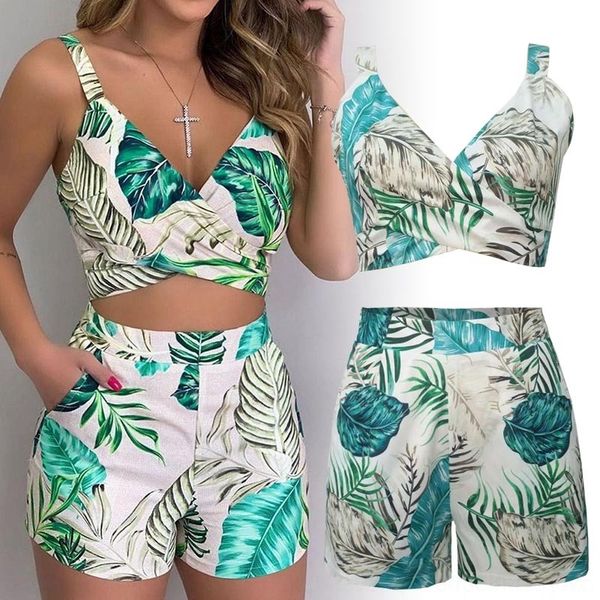 zmo1l suit new women's cross v deep shorts high waist printed camisole 2020 pants suitshorts pants setsuit dsten, Gray
zmo1l suit new women's cross v deep shorts high waist printed camisole 2020 pants suitshorts pants setsuit dsten, Gray