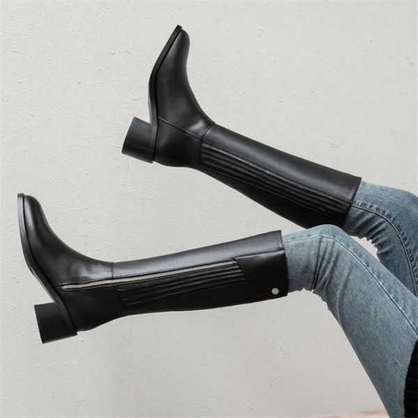 pxelena 34-42 luxury zipper riding knight knee high boots women real genuine leather chunky heels motorcycle army boots, Black
pxelena 34-42 luxury zipper riding knight knee high boots women real genuine leather chunky heels motorcycle army boots, Black