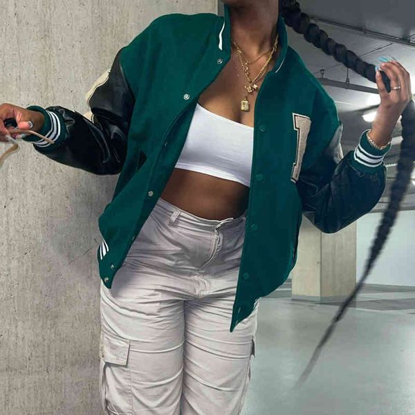 women's jackets women leather baseball jacket harajuku bone letter varsity bomber hip hop streetwear men college breasted coats caye, Black;brown
women's jackets women leather baseball jacket harajuku bone letter varsity bomber hip hop streetwear men college breasted coats caye, Black;brown