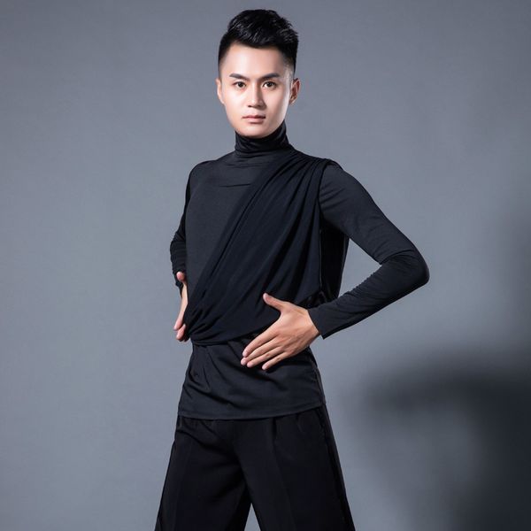 male latin dance black high collar long sleeve shirt man dance wear professional ballroom dance competition shirts bi259, Black;red
male latin dance black high collar long sleeve shirt man dance wear professional ballroom dance competition shirts bi259, Black;red
