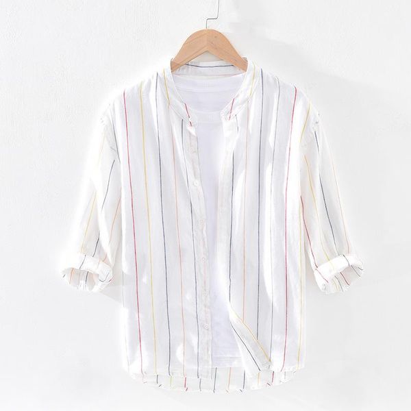 striped 100% linen three-quarter sleeve shirt men summer thin breathable flax dress shirt camisa masculina ts-613, White;black
striped 100% linen three-quarter sleeve shirt men summer thin breathable flax dress shirt camisa masculina ts-613, White;black