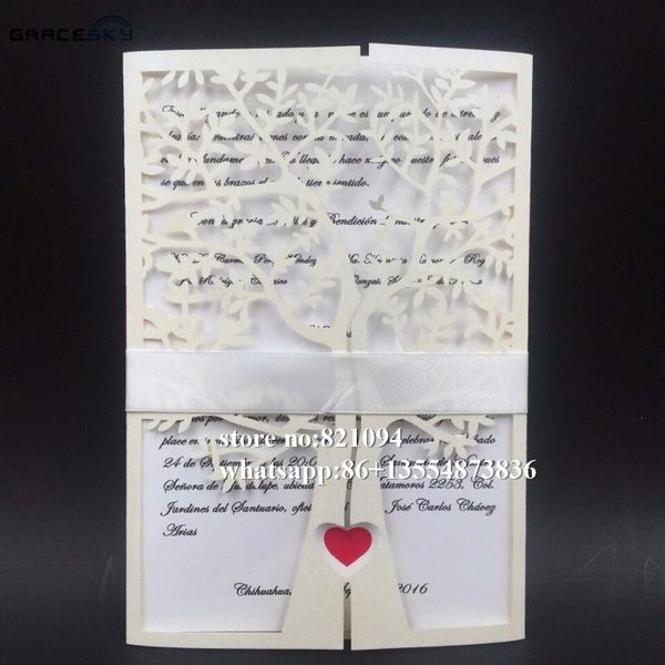 30pcs 120*180mm laser cut happy tree design folded style paper wedding invitation cards with inner blank cards
30pcs 120*180mm laser cut happy tree design folded style paper wedding invitation cards with inner blank cards