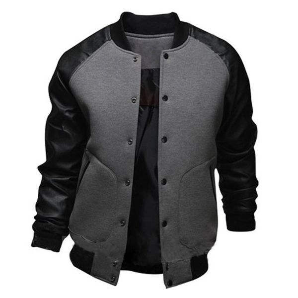 cool college jacket men fashion design black pu leather sleeve mens slim fit varsity jacket brand veste homme j04, Black;brown
cool college jacket men fashion design black pu leather sleeve mens slim fit varsity jacket brand veste homme j04, Black;brown