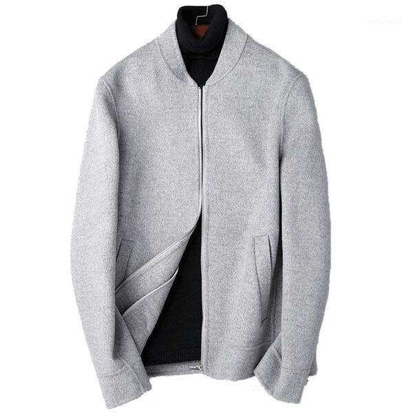 men's wool & blends autumn winter jacket men 100% coat double-side woolen streetwear baseball jackets short coats abrigo hombre my18821, Black
men's wool & blends autumn winter jacket men 100% coat double-side woolen streetwear baseball jackets short coats abrigo hombre my18821, Black