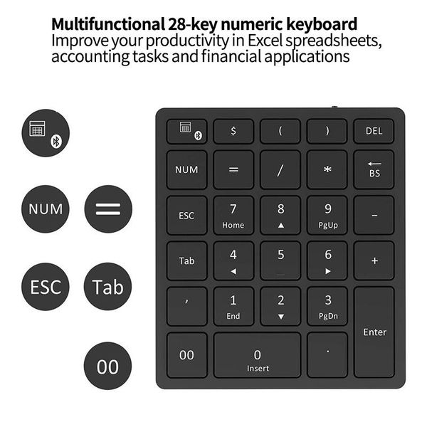 pc wireless bluetooth numeric keyboard 28 key multiple shortcut led number pad tablet rechargeable for lapdesktop
pc wireless bluetooth numeric keyboard 28 key multiple shortcut led number pad tablet rechargeable for lapdesktop