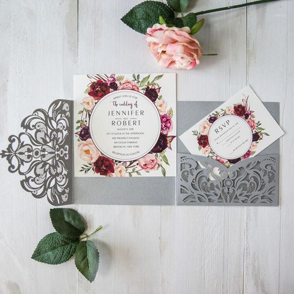 1pc laser cut pocket grey wedding invitation card kit personalized tri-fold birthday party supplies invite with rsvp card ic1221
1pc laser cut pocket grey wedding invitation card kit personalized tri-fold birthday party supplies invite with rsvp card ic1221