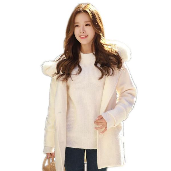 women's wool & blends winter women overcoat 2021 mid-long hooded female woolen coat single-breasted fur collar long-sleeved ladiess cw4, Black
women's wool & blends winter women overcoat 2021 mid-long hooded female woolen coat single-breasted fur collar long-sleeved ladiess cw4, Black