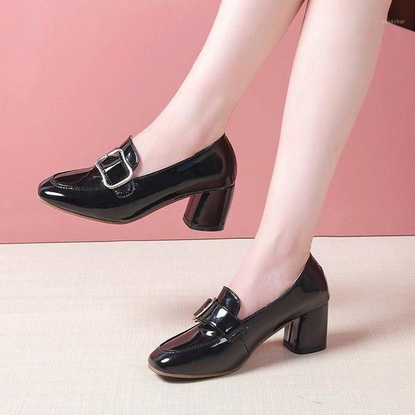 dress shoes rimocy women's patent leather buckle pumps casual slip on square toe chunky high heels woman fashion ladies shoes1, Black
dress shoes rimocy women's patent leather buckle pumps casual slip on square toe chunky high heels woman fashion ladies shoes1, Black