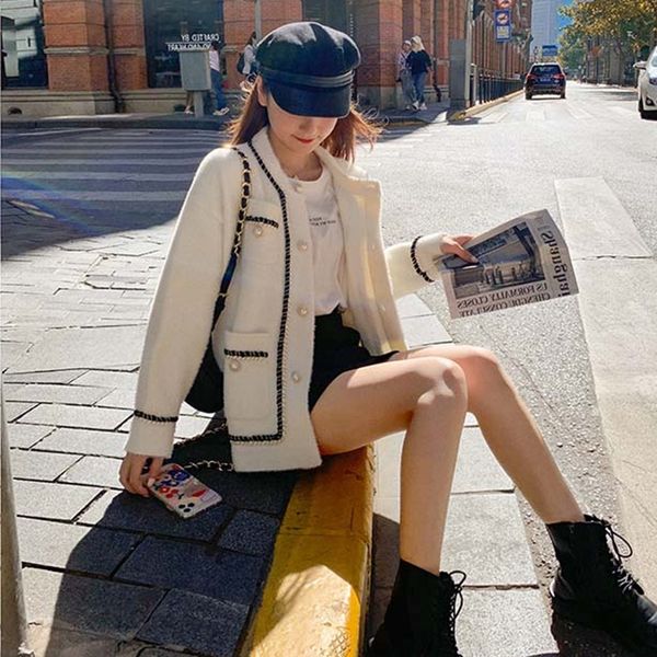 icvgw women's graceful suede new j loose knitted sweatersweater sweater cardigan 2020 autumn and winter jacketkorean thickened jfmod, White;black
icvgw women's graceful suede new j loose knitted sweatersweater sweater cardigan 2020 autumn and winter jacketkorean thickened jfmod, White;black