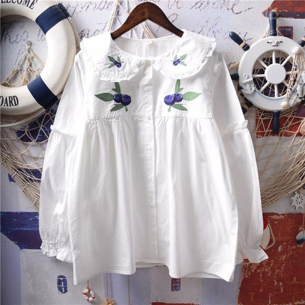 spring mori girl vintage blueberry embroidered peter pan collar blouse japan style fresh cotton long sleeve shirt women1, White
spring mori girl vintage blueberry embroidered peter pan collar blouse japan style fresh cotton long sleeve shirt women1, White
