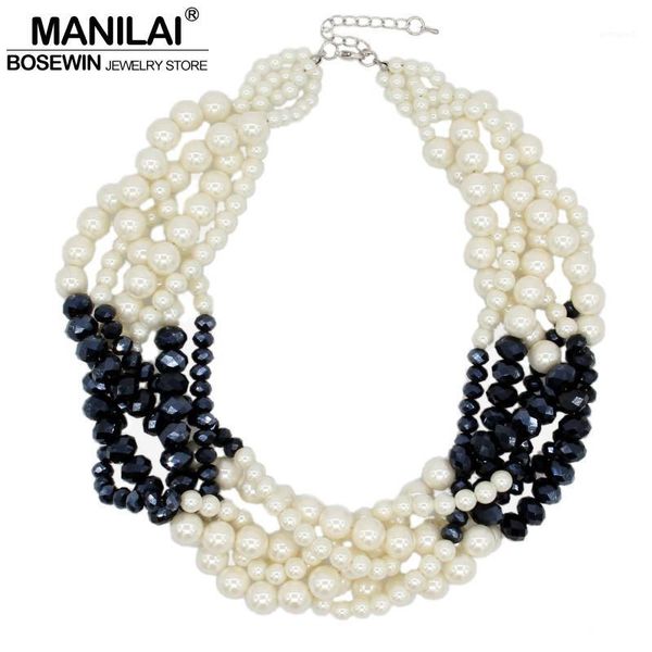 manilai handmade statement jewelry simulated pearl necklace women chunky choker crystal beaded maxi necklaces & pendants ce31241, Golden;silver
manilai handmade statement jewelry simulated pearl necklace women chunky choker crystal beaded maxi necklaces & pendants ce31241, Golden;silver