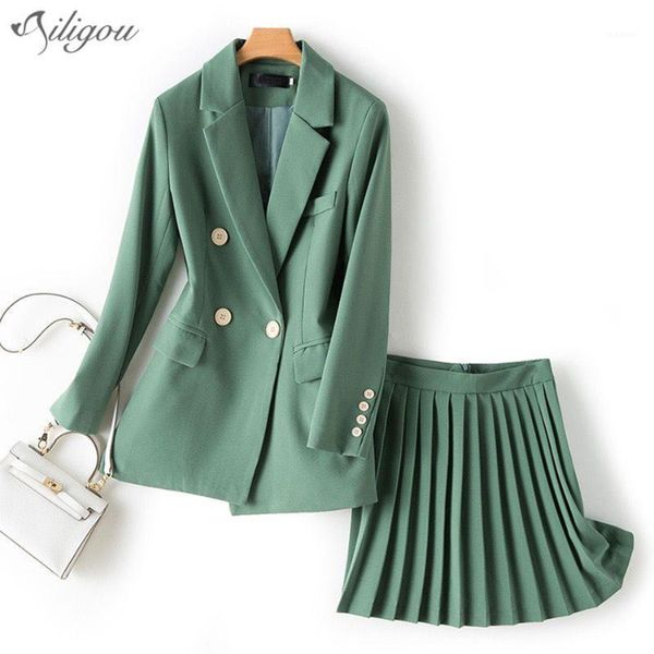ailigou 2020 women's women's set chic button solid blazer high waist pleated skirt two-piece fashion women 2-piece skirt set1, White
ailigou 2020 women's women's set chic button solid blazer high waist pleated skirt two-piece fashion women 2-piece skirt set1, White