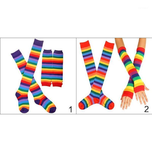Unisex Knitted Fingerless Gloves Socks Set Rainbow Stripes Printed Colorful Thigh High Stockings Elbow Warmer Mittens Party1, Blue;gray
Unisex Knitted Fingerless Gloves Socks Set Rainbow Stripes Printed Colorful Thigh High Stockings Elbow Warmer Mittens Party1, Blue;gray
