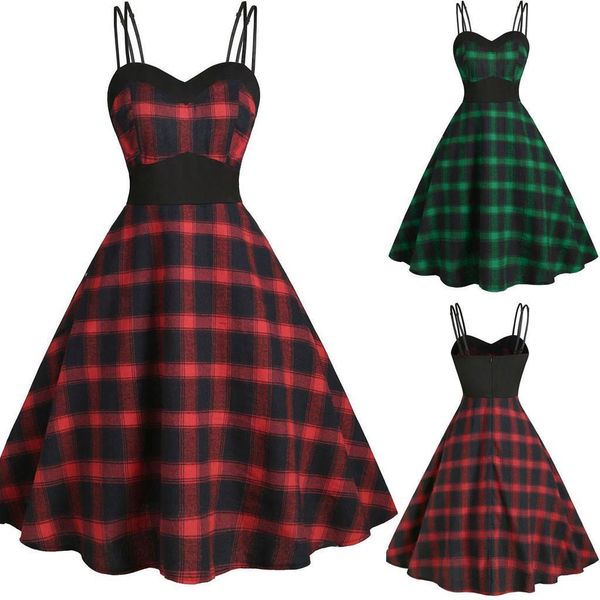 women fashion v-neck plus size plaid print high waist strap knee-legth dress fashion female party night dress vestidos#45, Black;gray
women fashion v-neck plus size plaid print high waist strap knee-legth dress fashion female party night dress vestidos#45, Black;gray