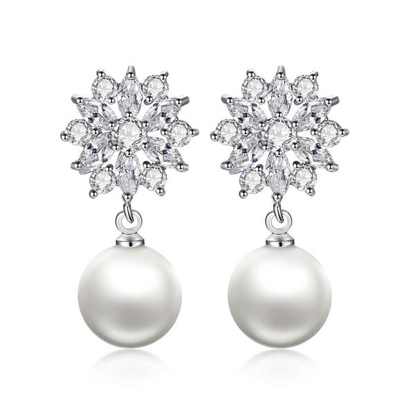 februaryfrost brand trendy simulated pearl female drop earrings with dazzling cubic zircon elegant luxury party gadget earrings for women, Silver
februaryfrost brand trendy simulated pearl female drop earrings with dazzling cubic zircon elegant luxury party gadget earrings for women, Silver