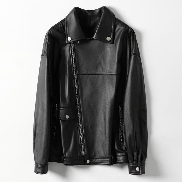 women's leather & faux black sheepskin loose women genuine winter fall casual zipper classic coat with pockets jacket
women's leather & faux black sheepskin loose women genuine winter fall casual zipper classic coat with pockets jacket