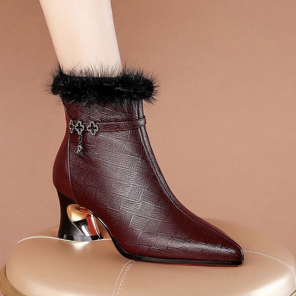 fhanchu women leather short boots2022 new winter shoesmink fur ankle botaspointed toe side zipblackwine-reddropshipping, Black
fhanchu women leather short boots2022 new winter shoesmink fur ankle botaspointed toe side zipblackwine-reddropshipping, Black