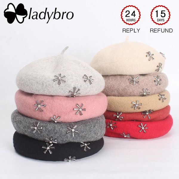 berets ladybro women wool hat lady flower knitted bonnet cap femme autumn winter hats for caps rhinestones beanie female, Blue;gray
berets ladybro women wool hat lady flower knitted bonnet cap femme autumn winter hats for caps rhinestones beanie female, Blue;gray