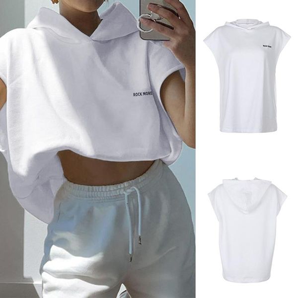 women's hoodies & sweatshirts summer fashion sleeveless letter printed t-shirt loose long hooded sweater, Black
women's hoodies & sweatshirts summer fashion sleeveless letter printed t-shirt loose long hooded sweater, Black