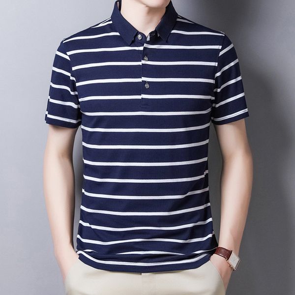 ymwmhu 2020 fashion men's cotton short sleeve turn-down collar summer slim fit polo shirt for men striped clothes, White;black
ymwmhu 2020 fashion men's cotton short sleeve turn-down collar summer slim fit polo shirt for men striped clothes, White;black