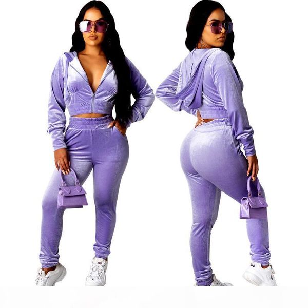 2020 autumn new women two piece sets velvet tracksuit fashion designer trackisuit in 3 colors jacket and pants suit, Gray
2020 autumn new women two piece sets velvet tracksuit fashion designer trackisuit in 3 colors jacket and pants suit, Gray