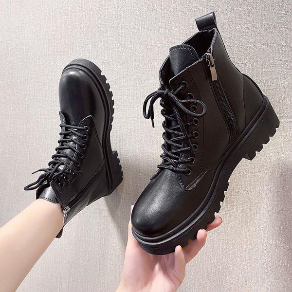 brand women's shoes boots boots-women booties woman 2020 low heel round toe fashion rock riding rubber lolita mid calf, Black
brand women's shoes boots boots-women booties woman 2020 low heel round toe fashion rock riding rubber lolita mid calf, Black