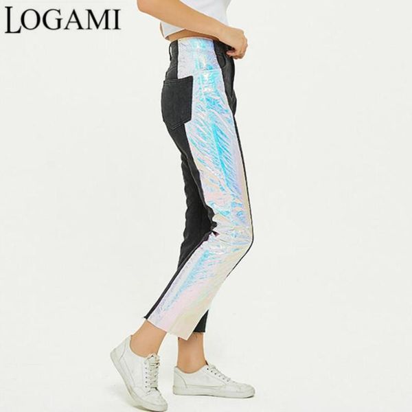 logami spring summer high waist splicing luminous jeans woman straight boyfriend jeans womens denim pants, Blue
logami spring summer high waist splicing luminous jeans woman straight boyfriend jeans womens denim pants, Blue