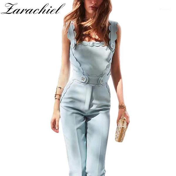 runway designer button decoration petal trim vest jumpsuits 2019 summer women sleeveless rompers long trouser jumpsuit overalls1, Black;white
runway designer button decoration petal trim vest jumpsuits 2019 summer women sleeveless rompers long trouser jumpsuit overalls1, Black;white