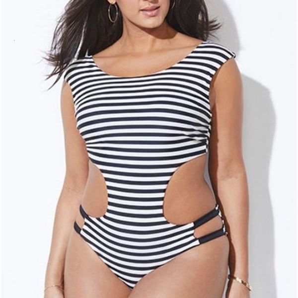 bikini backless fashion stripe hollowed out spring resort fat woman large triangle one piece swimsuit, White;black
bikini backless fashion stripe hollowed out spring resort fat woman large triangle one piece swimsuit, White;black