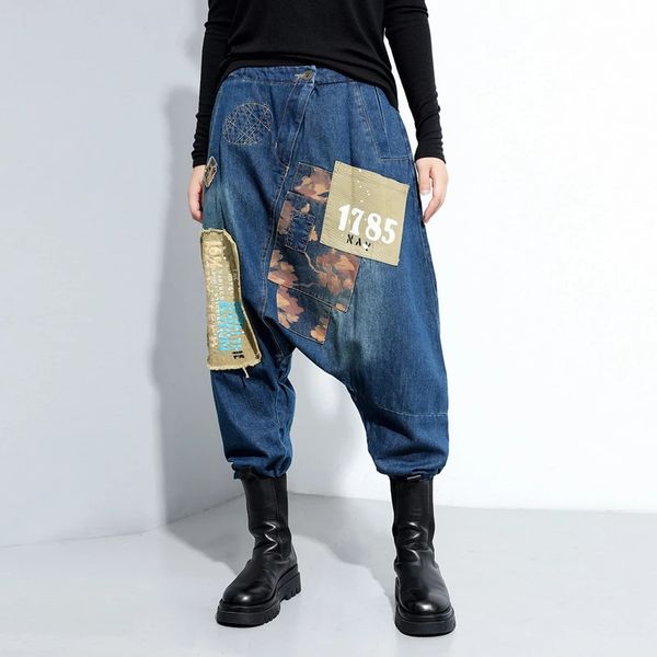 pattern printed denim leisure wide leg jeans new high waist loose women trousers fashion tide spring autumn 2021, Black;white
pattern printed denim leisure wide leg jeans new high waist loose women trousers fashion tide spring autumn 2021, Black;white