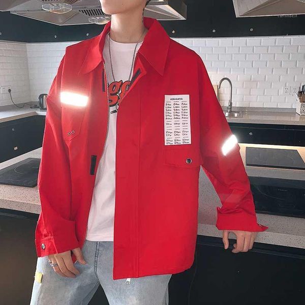 men's jackets jacket coat men reflective patch oversized man clothing hip-hop streetwear turn-down collar loose red purple black male1, Black;brown
men's jackets jacket coat men reflective patch oversized man clothing hip-hop streetwear turn-down collar loose red purple black male1, Black;brown