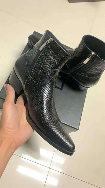 high fashion snake pattern genuine leather persional boots factory outlet cowskin high-heeled pumps ankle boots, Black
high fashion snake pattern genuine leather persional boots factory outlet cowskin high-heeled pumps ankle boots, Black