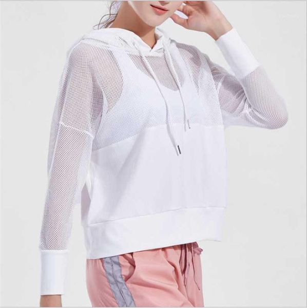 yoga outfits style loose leisure mesh cover fitness sportswear long-sleeved running hooded sports sweater ds1471, White;red
yoga outfits style loose leisure mesh cover fitness sportswear long-sleeved running hooded sports sweater ds1471, White;red
