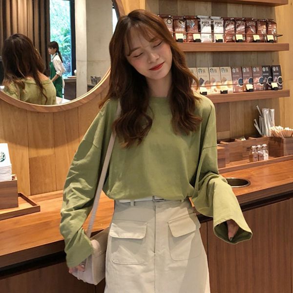 2020 women's autumn style korean version of shoulder slip loose and thin coatsolid color long sleeve round neck women's wear versa, White
2020 women's autumn style korean version of shoulder slip loose and thin coatsolid color long sleeve round neck women's wear versa, White