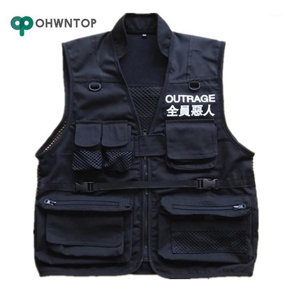 high street pockets vest men letter cargo waistcoat zipper jacket hip hop streetwear tactical vest sweatshirt coat1, Black;white
high street pockets vest men letter cargo waistcoat zipper jacket hip hop streetwear tactical vest sweatshirt coat1, Black;white