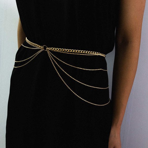 jewelry personality simple fashion body chain female exaggerated chain multi-layer geometric waist chain, Silver
jewelry personality simple fashion body chain female exaggerated chain multi-layer geometric waist chain, Silver
