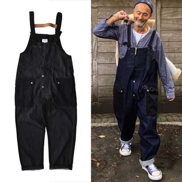 men's jeans colorblock denim overalls mens safari style multi pocket cargo men baggy casual work pants wid leg bib trousers, Blue
men's jeans colorblock denim overalls mens safari style multi pocket cargo men baggy casual work pants wid leg bib trousers, Blue