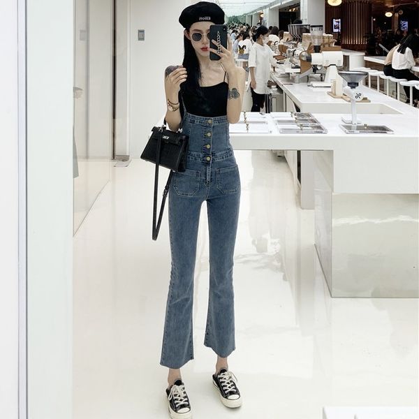 2020 summer new knitted + denim suspender pants two piece fashion suit for women
2020 summer new knitted + denim suspender pants two piece fashion suit for women