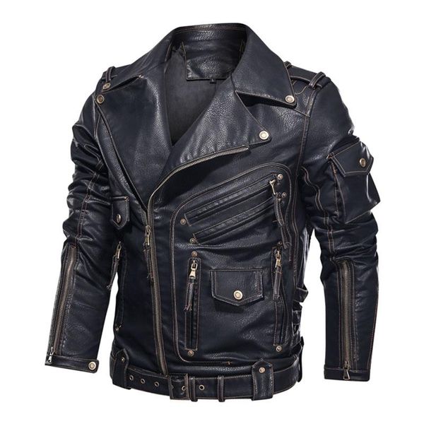 men's fur & faux winter leather jackets men fashion motorcycle pu jacket mens cool zipper multi-pocket coats veste homme, Black
men's fur & faux winter leather jackets men fashion motorcycle pu jacket mens cool zipper multi-pocket coats veste homme, Black