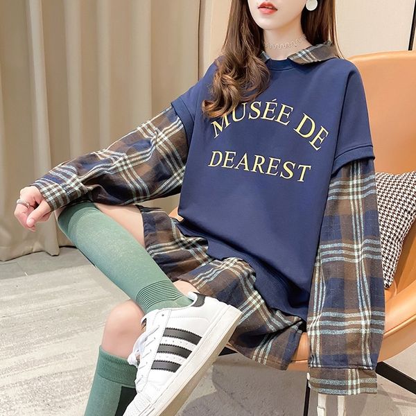 ij5nc 2020 autumn new women's loose printed plaid letter sweater shirt sweater women's fake two-piece trendy ijrmf, Black
ij5nc 2020 autumn new women's loose printed plaid letter sweater shirt sweater women's fake two-piece trendy ijrmf, Black