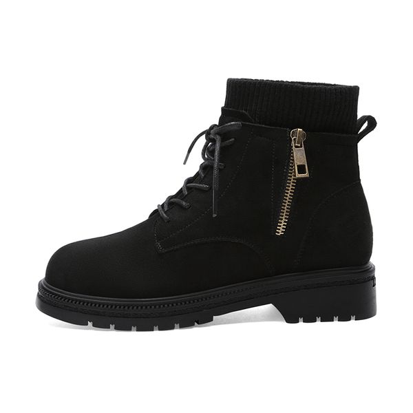 autumn new antique style round head lace-up martin boots side zipper solid color ankle boots waterproof platform women's shoes 35-40, Black
autumn new antique style round head lace-up martin boots side zipper solid color ankle boots waterproof platform women's shoes 35-40, Black