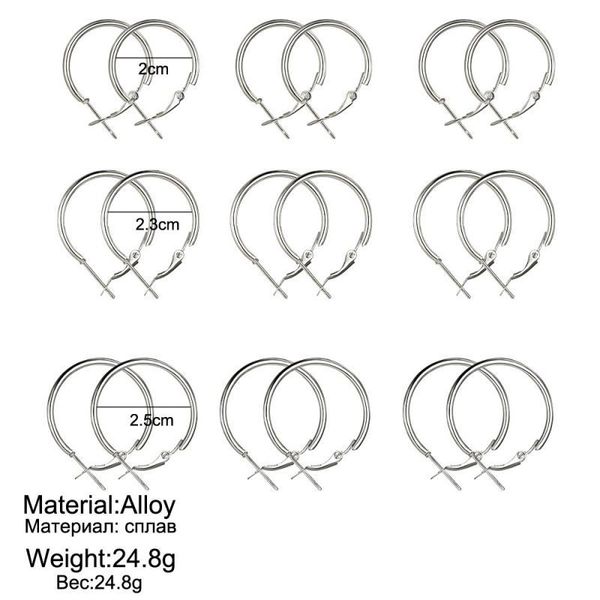 9 pairs steampunk silver color round earrings big circle round hoop loop earrings fashion for women comfortable dropship, Golden;silver
9 pairs steampunk silver color round earrings big circle round hoop loop earrings fashion for women comfortable dropship, Golden;silver