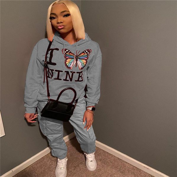 2021 ladies sweatshirt sportswear slim fashion casual letter butterfly print hooded long sleeve two-piece leggings and pants d111105, Gray
2021 ladies sweatshirt sportswear slim fashion casual letter butterfly print hooded long sleeve two-piece leggings and pants d111105, Gray