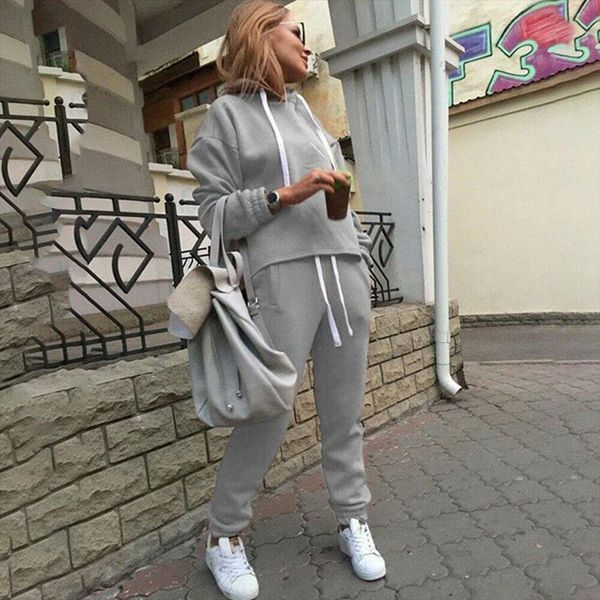 2pcs женщины осень новая мода твердые толстовки толстовки брюки наборы повседневный костюм для бега трусцой gym спортивный костюм, Gray
2pcs женщины осень новая мода твердые толстовки толстовки брюки наборы повседневный костюм для бега трусцой gym спортивный костюм, Gray