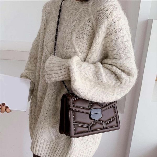 women shoulder bag rivet chain pu leather 2020 simple fashion crossbody bags lady luxury small handbags
women shoulder bag rivet chain pu leather 2020 simple fashion crossbody bags lady luxury small handbags