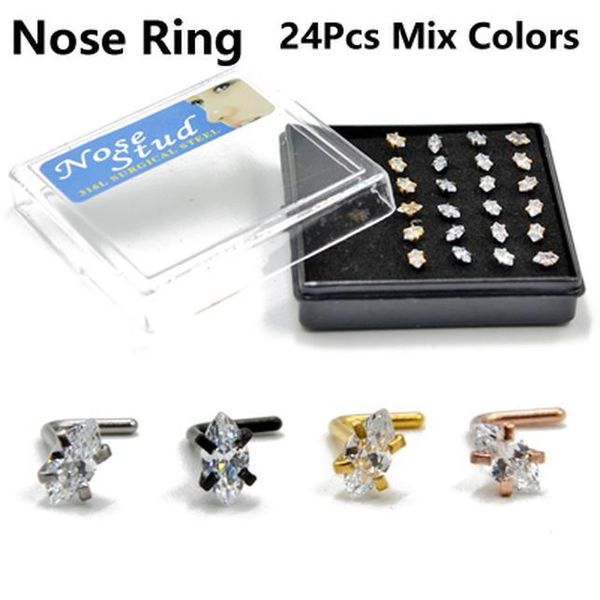 bog-24pcs/box 316l surgical steel prong set marquise gem l shape nose bone ring labret lip ring ear tragus cartilage earring 16g q jllhvs, Silver
bog-24pcs/box 316l surgical steel prong set marquise gem l shape nose bone ring labret lip ring ear tragus cartilage earring 16g q jllhvs, Silver