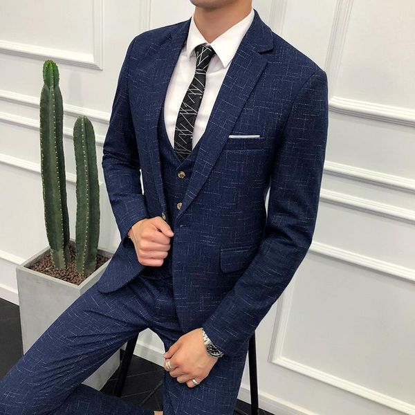 wedding dress suits good quality men's formal wear casual suits jackets+vest+pants men solid slim blazers size 4xl, White;black
wedding dress suits good quality men's formal wear casual suits jackets+vest+pants men solid slim blazers size 4xl, White;black