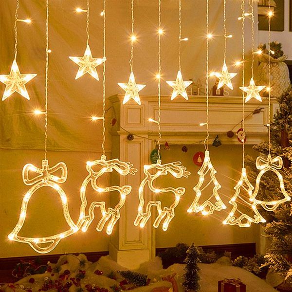 party decoration christmas lights led curtain 300cm light garland star bells decor for home 220v fairy outdoor/indoor xmas string
party decoration christmas lights led curtain 300cm light garland star bells decor for home 220v fairy outdoor/indoor xmas string
