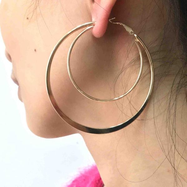 uken fashion punk style double circle big earrings women statement jewelry gold color hoop earrings gift, Golden;silver
uken fashion punk style double circle big earrings women statement jewelry gold color hoop earrings gift, Golden;silver